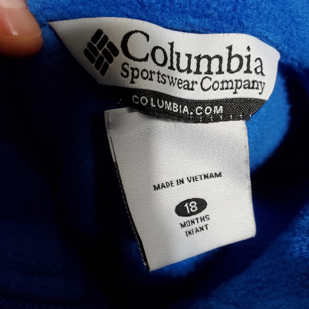 INFANT COLUMBIA ZIPPER UP LONG SLEEVE COLLAR FLEECE JACKET SIZE 18 MONTHS. - Picture 4 of 6